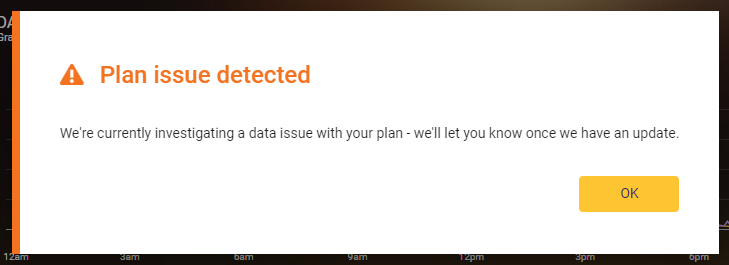 Data issues modal
