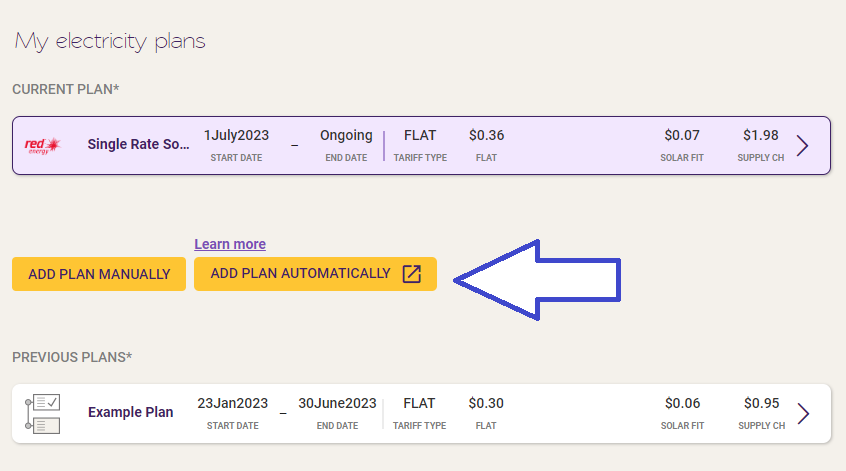 Add plan automatically button