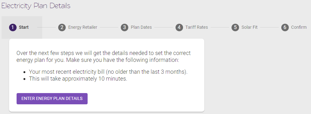 My Electricity Bill How to add edit an electricity plan